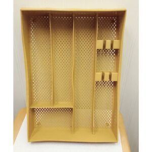 Vintage silverware tray, organizer harvest Gold